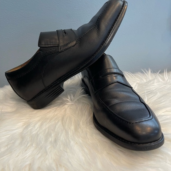 JOHNSTON MURPHY MADDOX MEN'S  BLACK LEATHER PENNY LOAFERS   XC4 SIZE 8 M - Picture 3 of 12